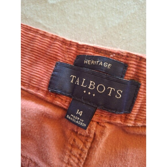 Talbots Heritage Salmon Corduroy Pants High Rise Straight Leg Women’s Size 14 - Picture 6 of 7